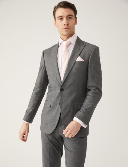 Slim Fit Sharkskin Ceket