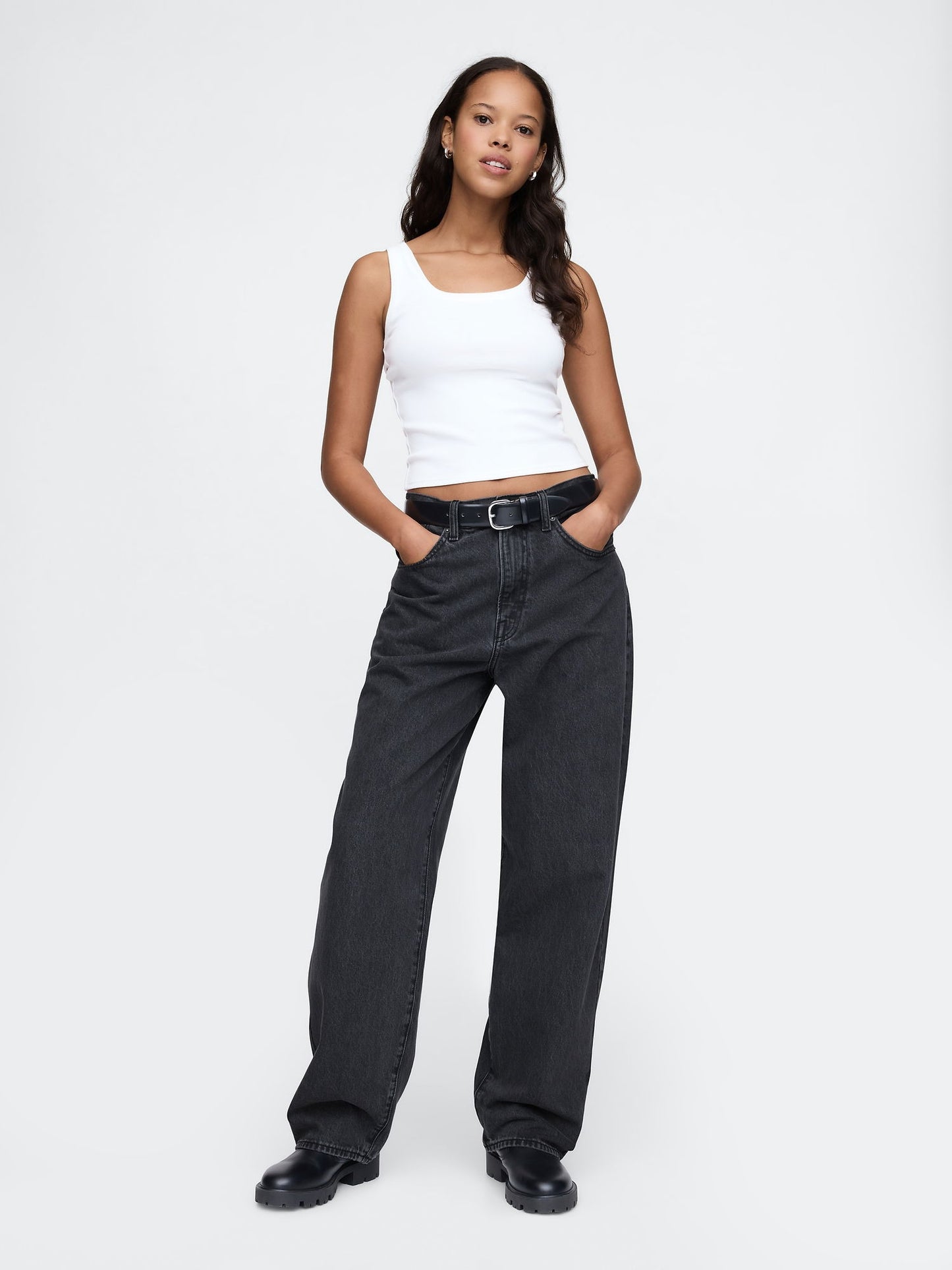 Siyah Baggy Jean Pantolon