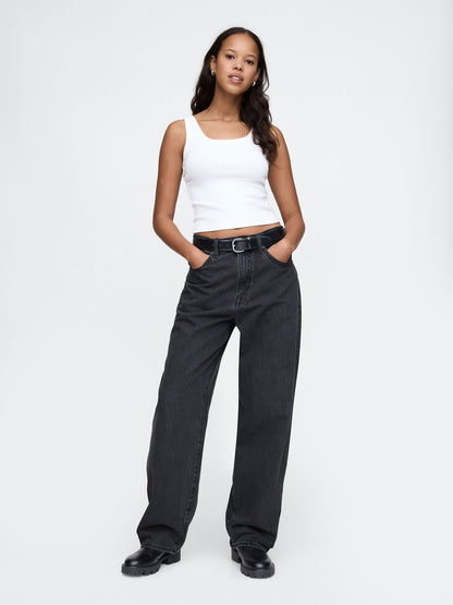 Siyah Baggy Jean Pantolon