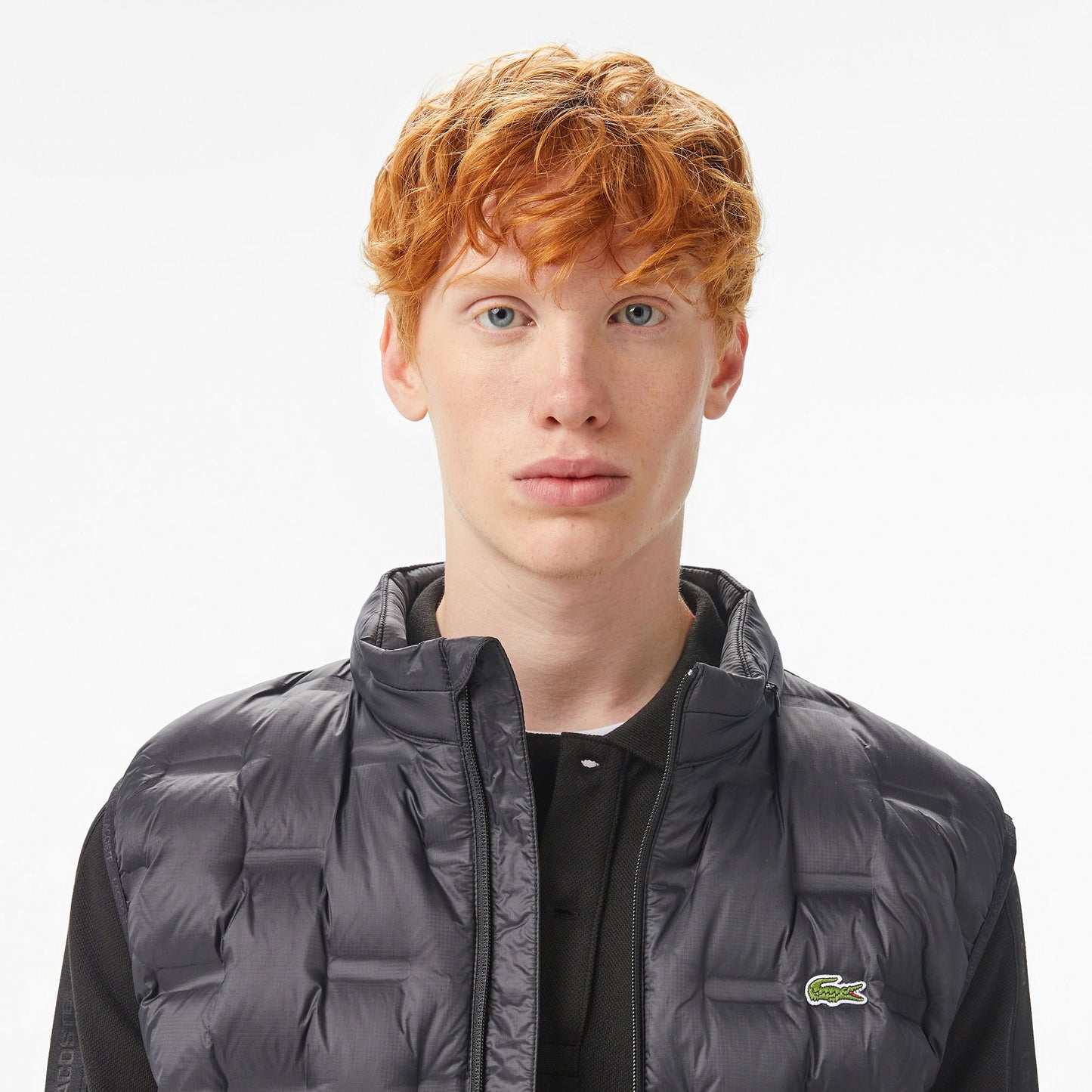 Lacoste Erkek Dik Yaka Siyah Yelek