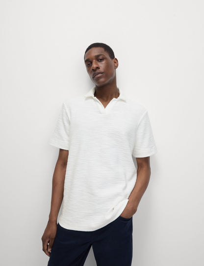 Pamuklu Dokulu Polo T-shirt