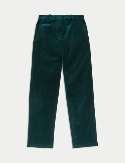 Kadife Straight Leg Pantolon