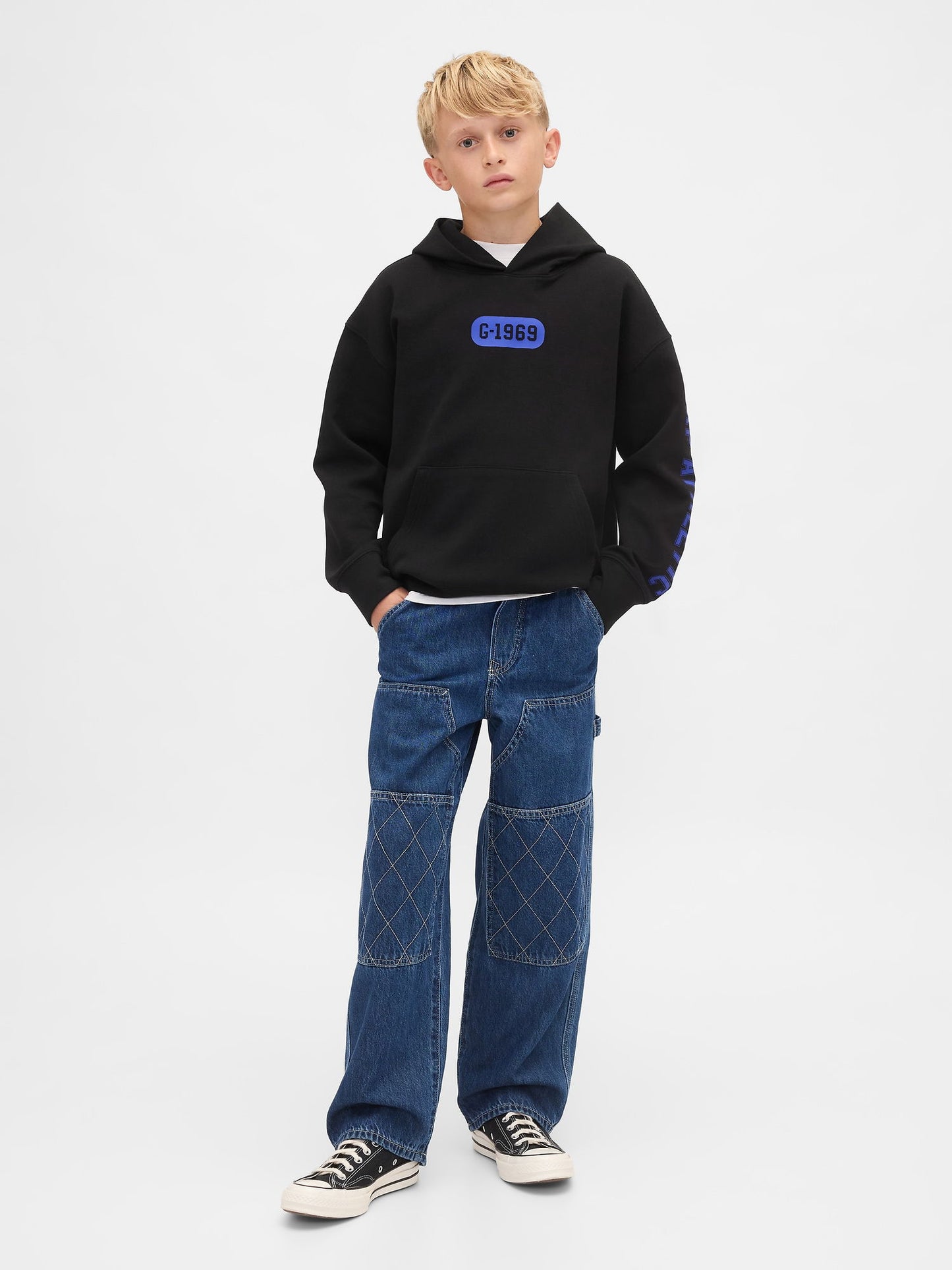 Siyah Sweatshirt Gapfit Tech Hızlı Kuruyan Logo