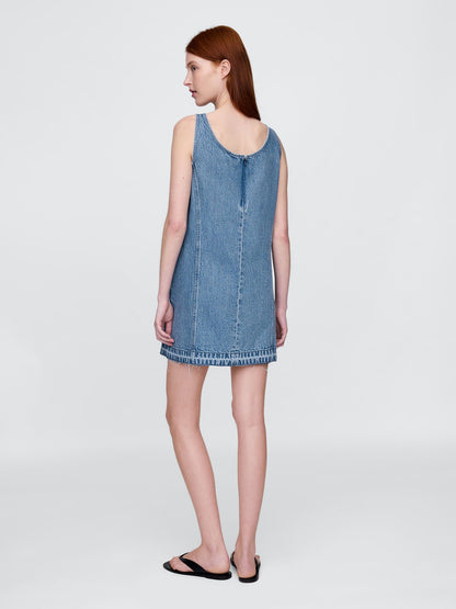 Denim Mavi Ultrasoft Denim Logo Mini Elbise
