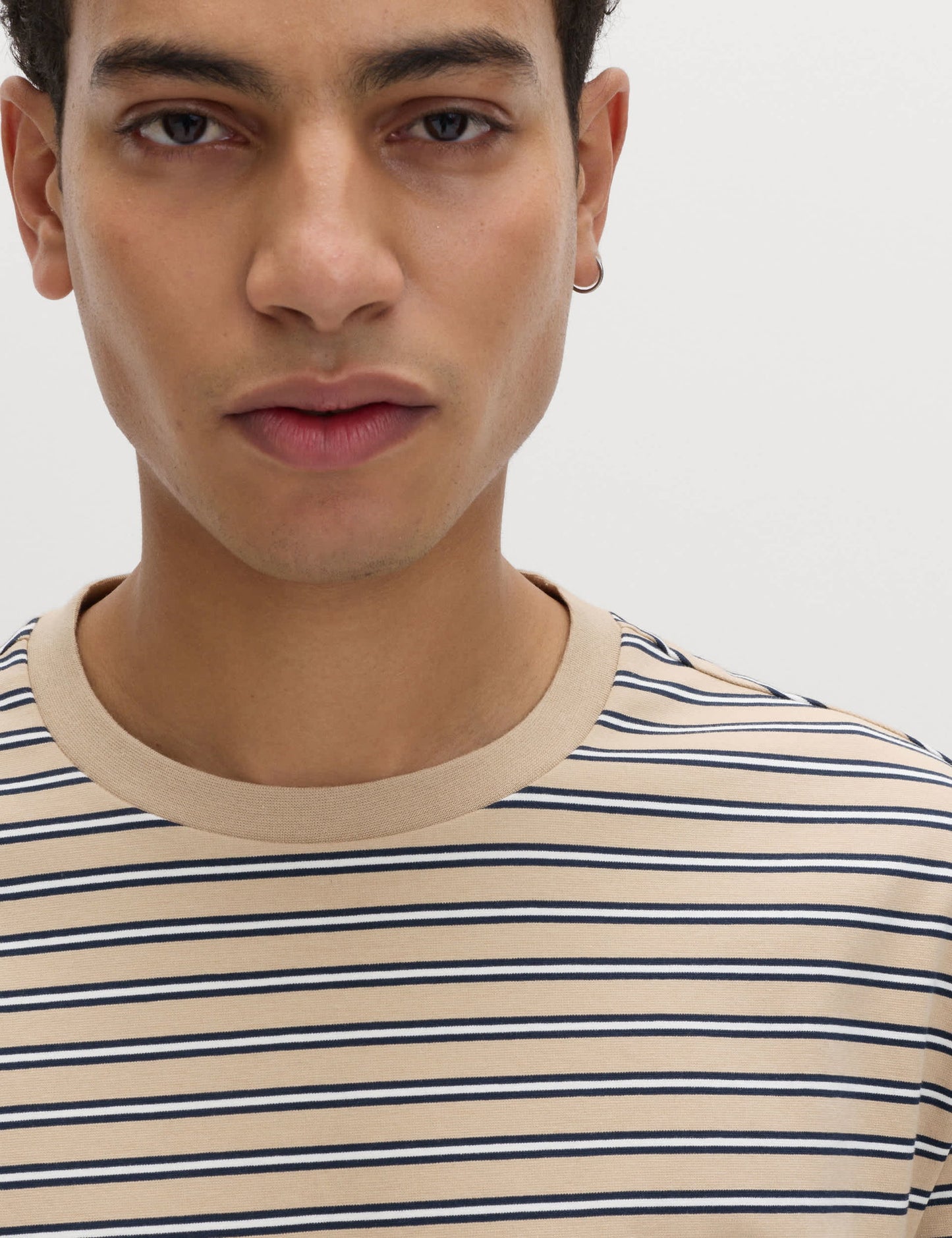 Relaxed Fit Pamuk Karışımlı Çizgili T-shirt