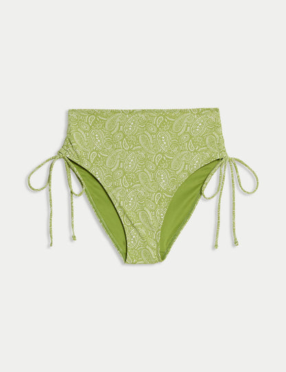 Desenli Bağcıklı Yüksek Bel Bikini Altı