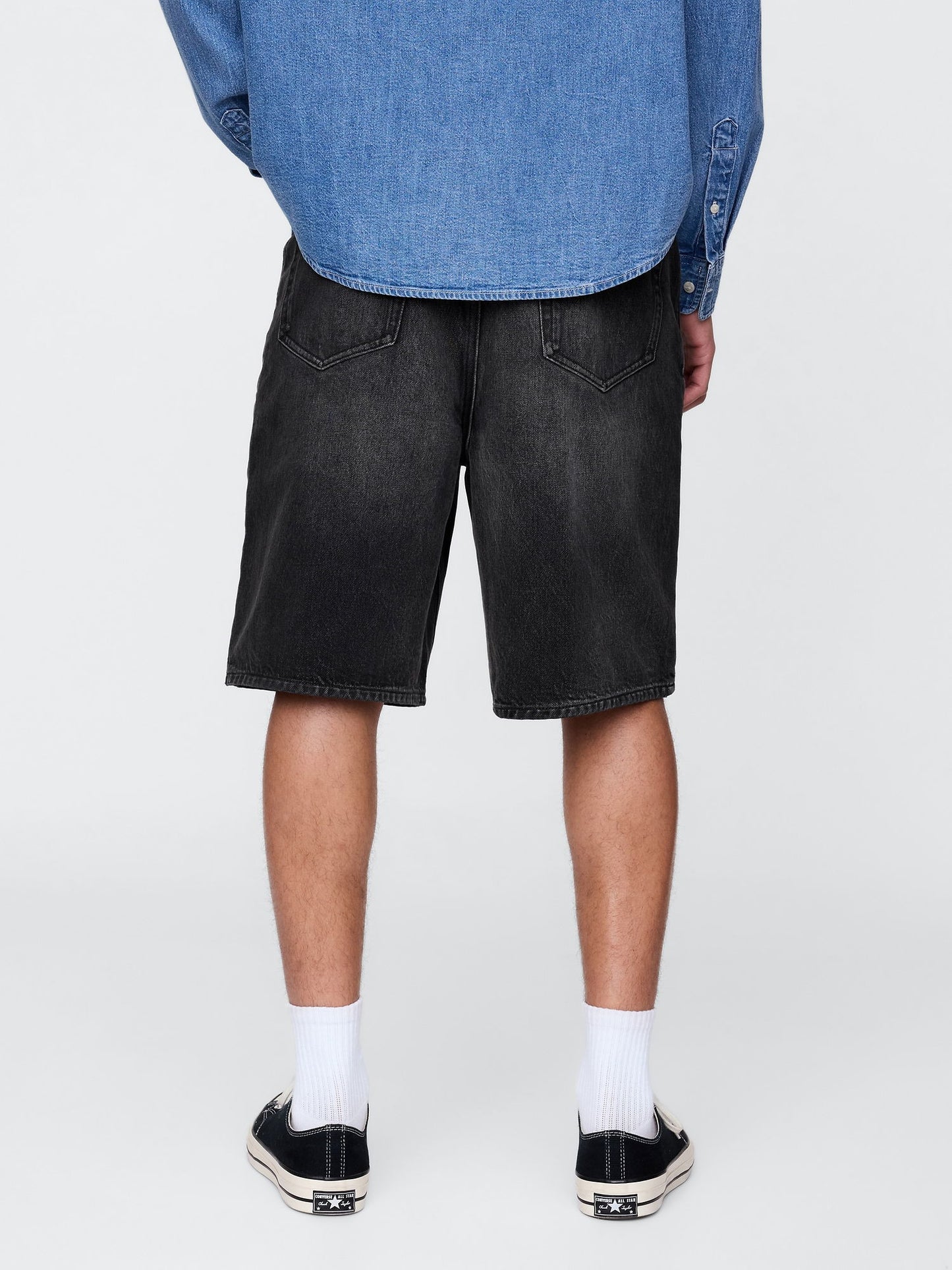 Siyah 10.5 Baggy Denim Şortlar