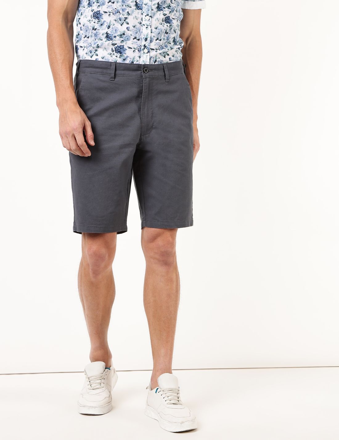 Regular Fit Keten Şort