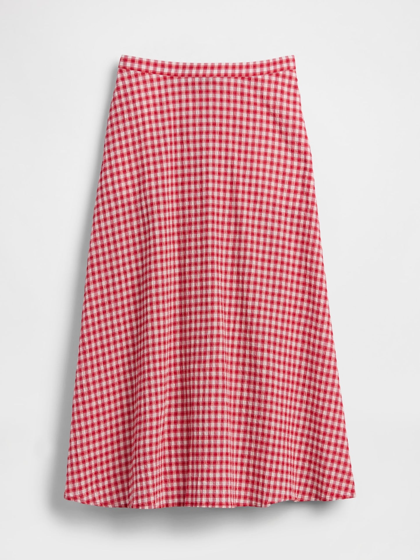 Kırmızı Gingham Maxi Etek