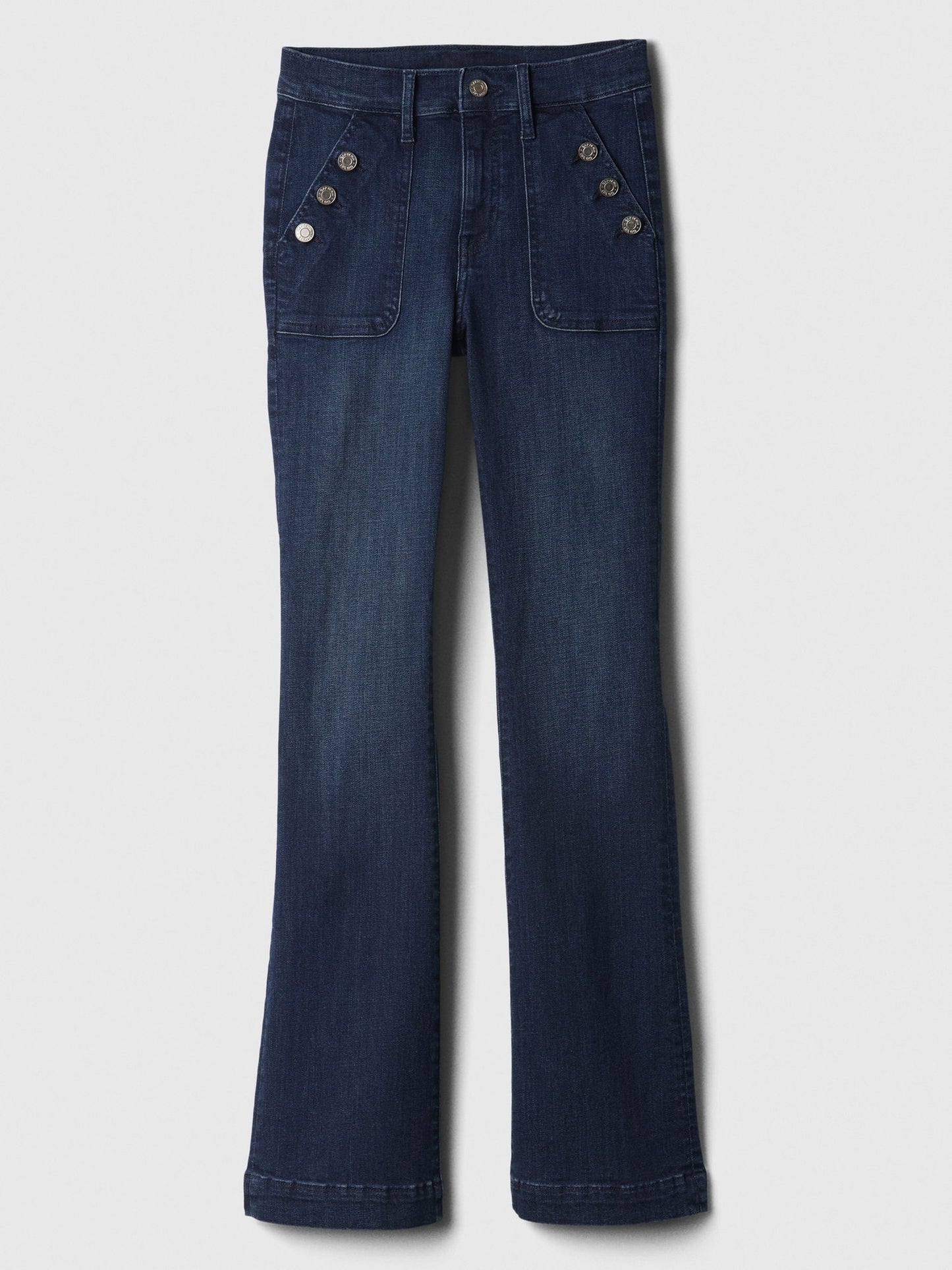Lacivert Mid Rise Bootcut Jean Pantolon
