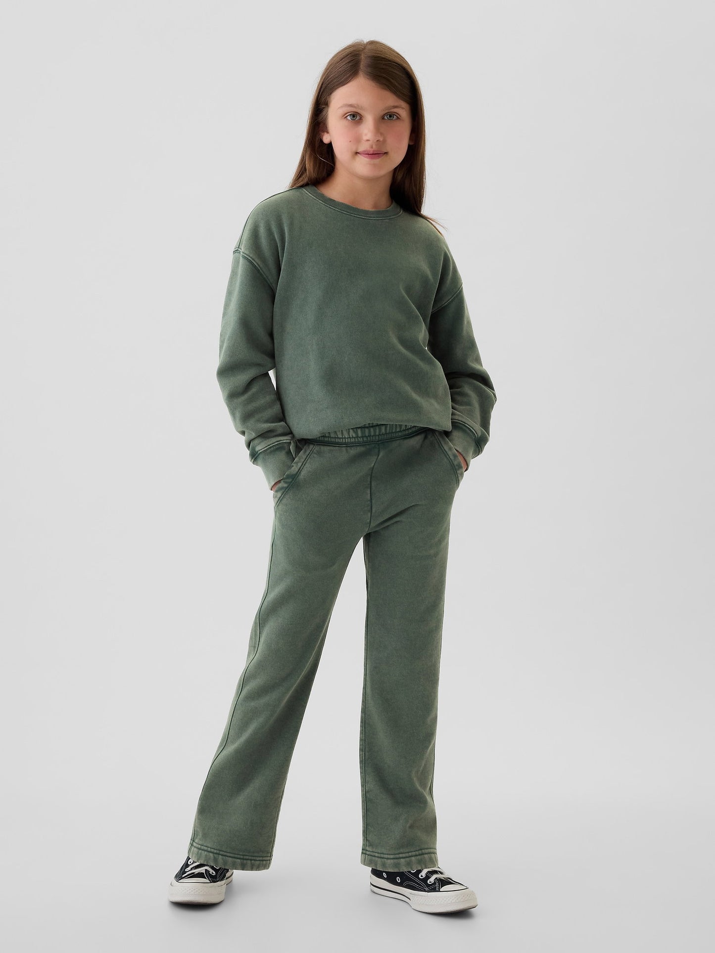 Yeşil Vintage Soft Relaxed Eşofman Altı