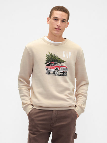 Bej Gap Logo Fleece Sweatshirt