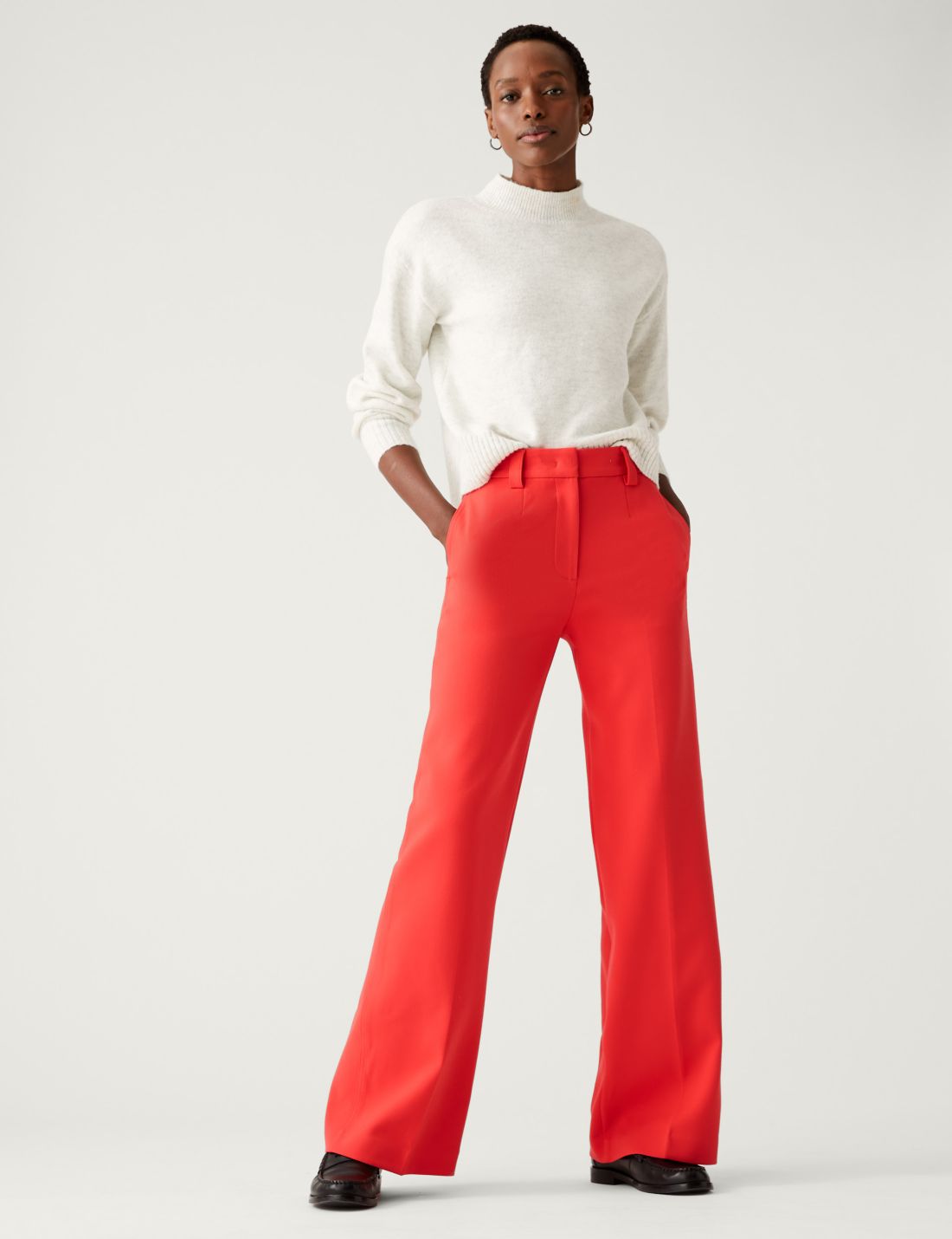 Yüksek Bel Wide Leg Pantolon