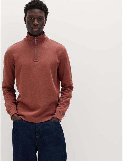 Pamuklu Karışımlı Yarım Fermuarlı Sweatshirt