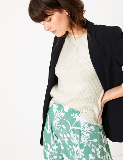 Relaxed Fit Büzgü Detaylı Blazer Ceket