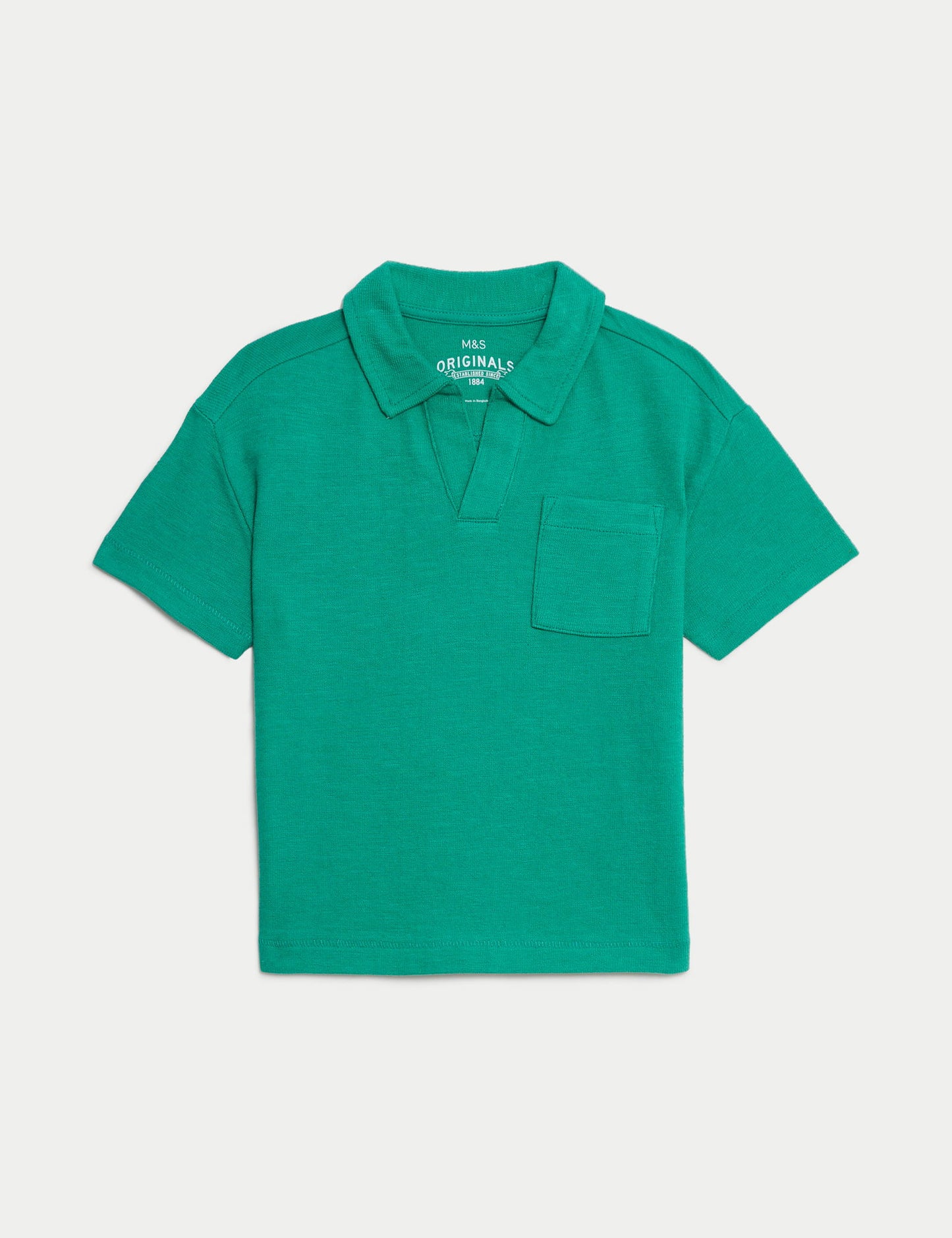 Saf Pamuklu Örme Polo Yaka T-shirt (2-7 Yaş)