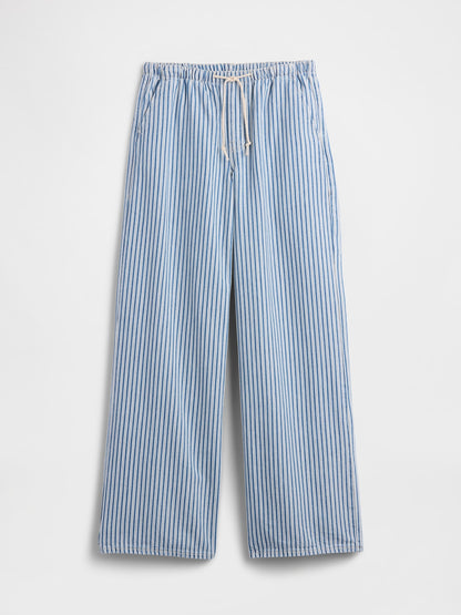 Mavi Mid Rise Pull-on Süper Hafif Wide-leg Jean Pantolon