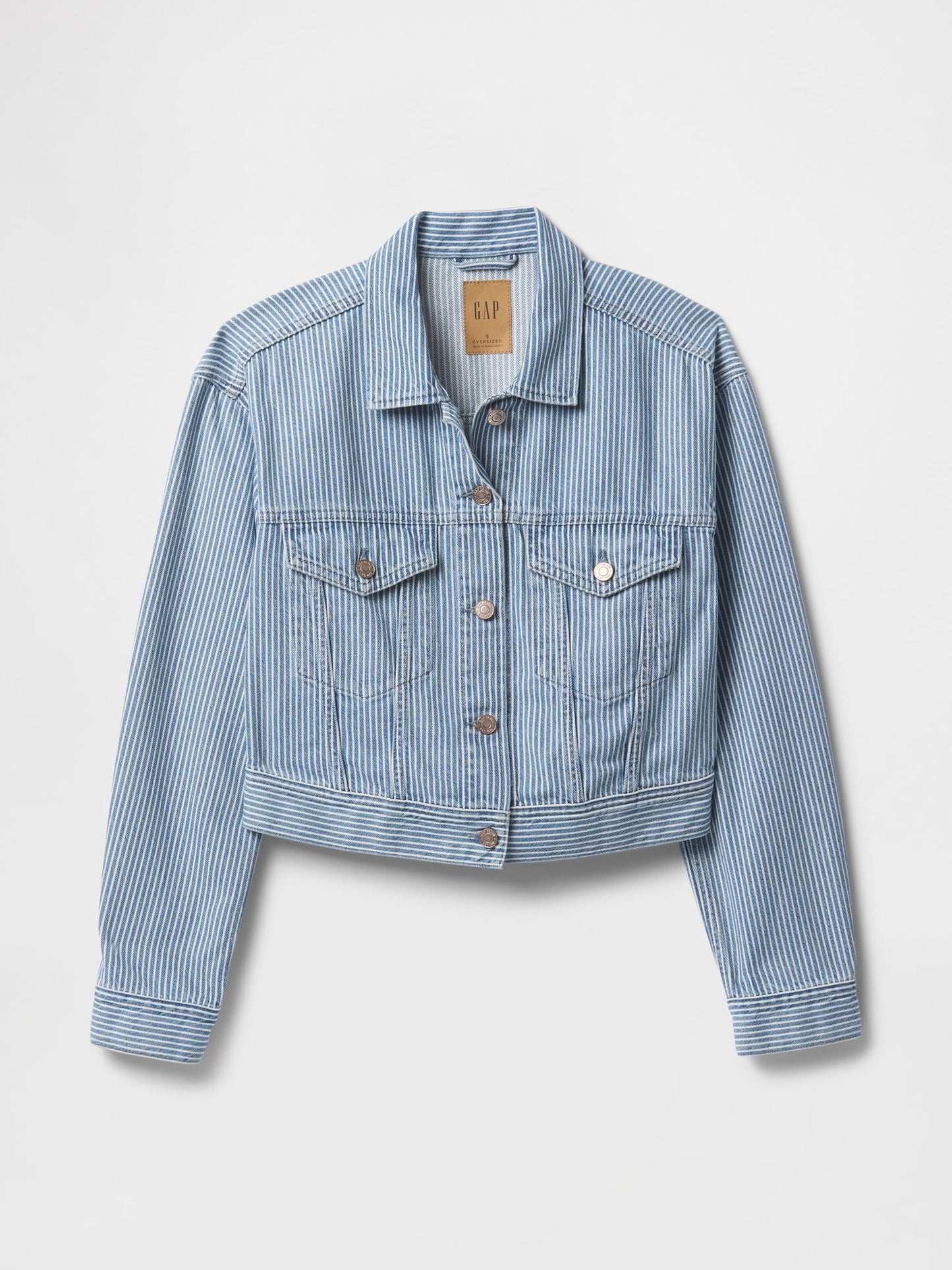 Mavi Ultrasoft Icon Denim Çizgili Crop Ceket