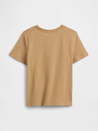 Açık Kahverengi Grafik Baskılı T-shirt