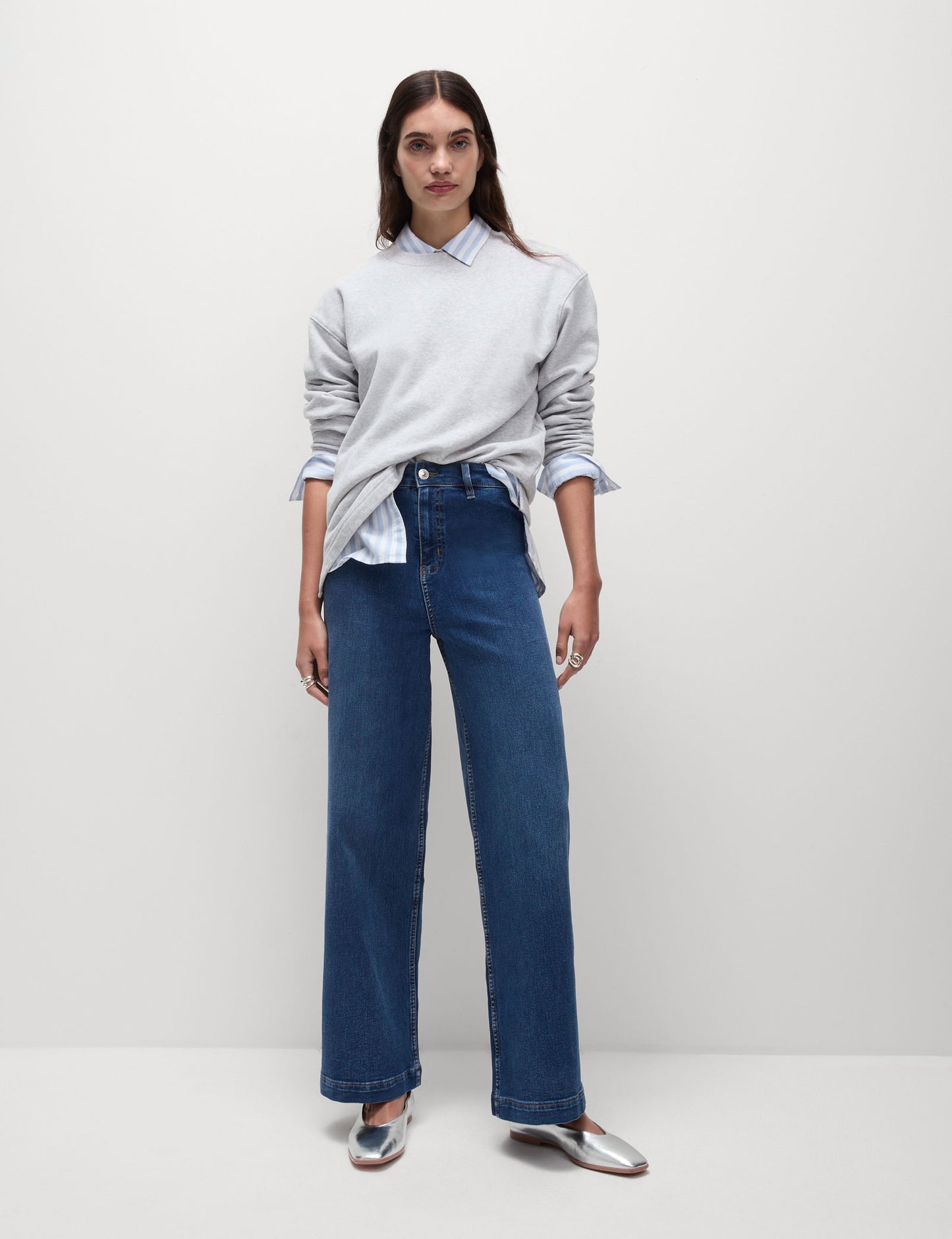 Yüksek Bel Wide Leg Grazer Jean
