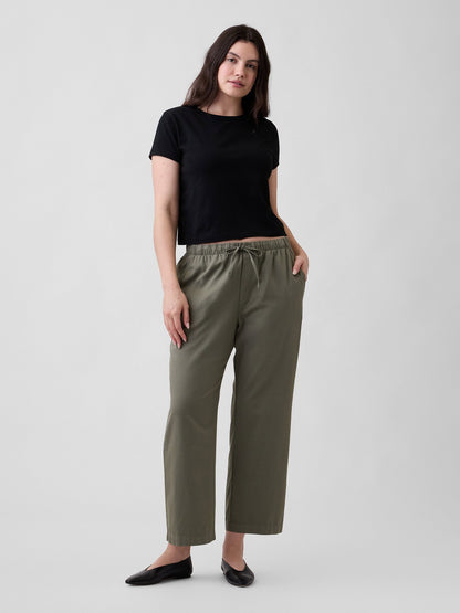 Haki Mid Rise Easy Twill Pantolon