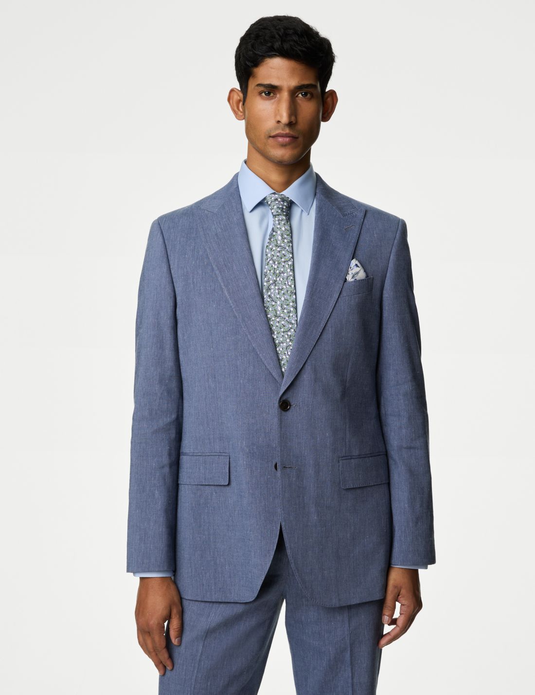 Tailored Fit Klasik Keten Ceket