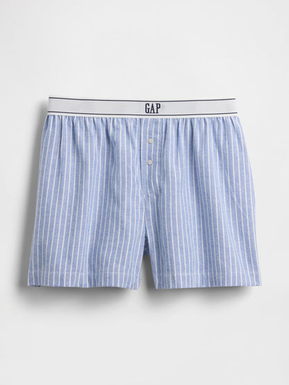 Açık Mavi Logo Flannel Boxer Şort