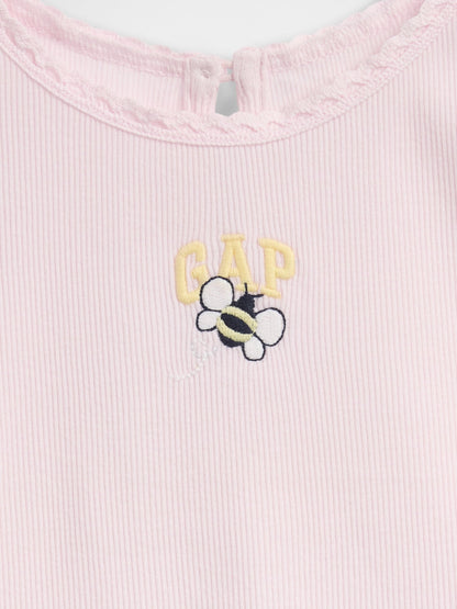 Açık Pembe Embroidered Logo T-shirt