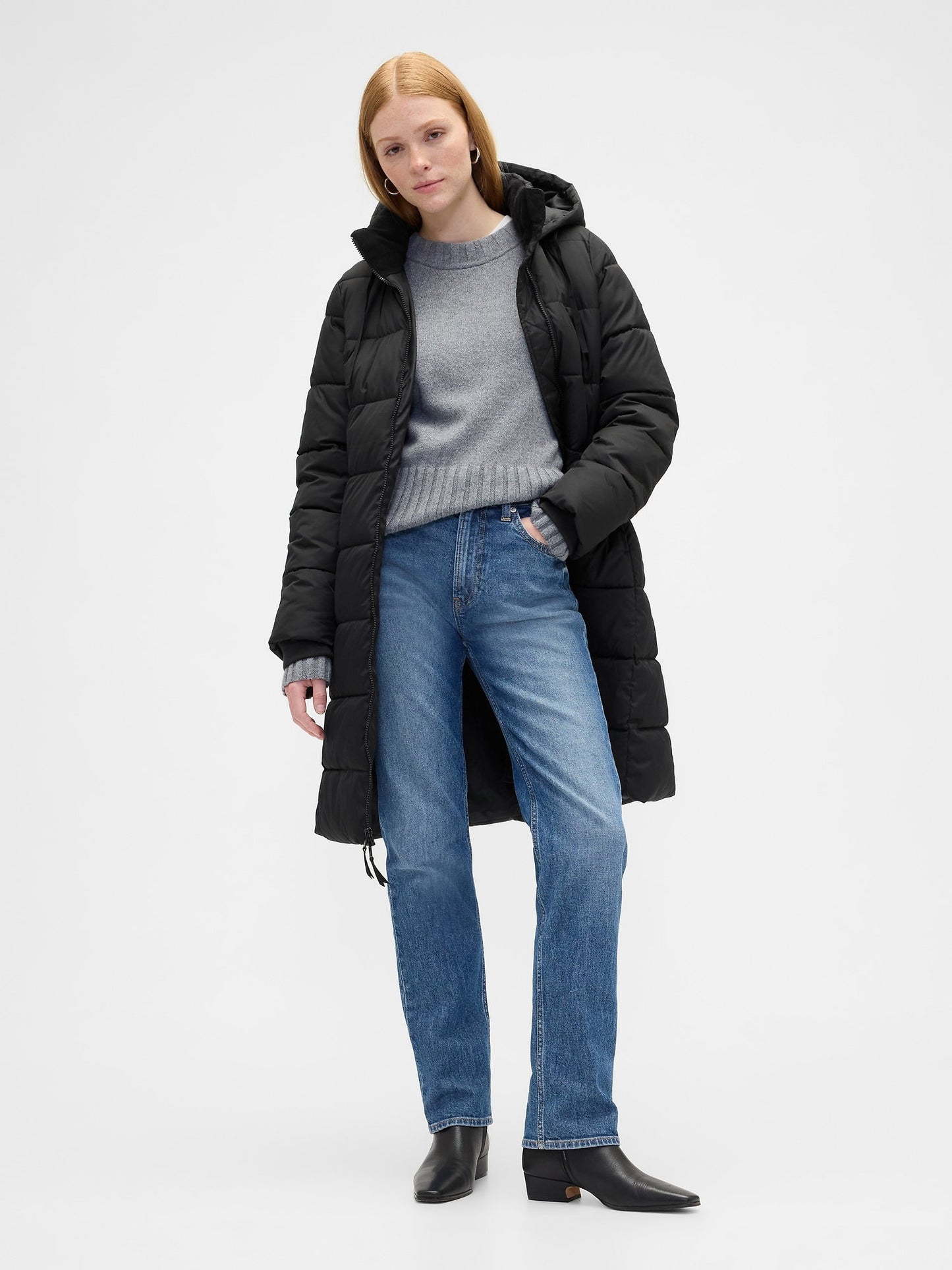 Siyah Coldcontrol Relaxed Midi Şişme Mont