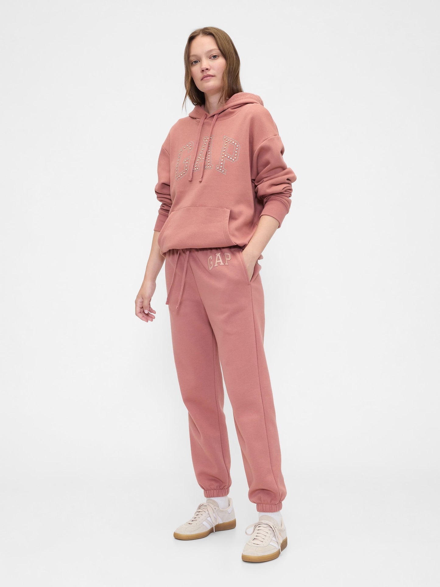 Açık Pembe Gap Logo Fleece Jogger Eşofman Altı