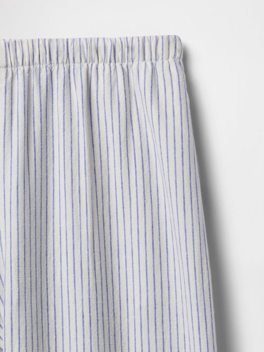 Açık Mavi Keten Karışımı Easy Wide Leg Pantolon