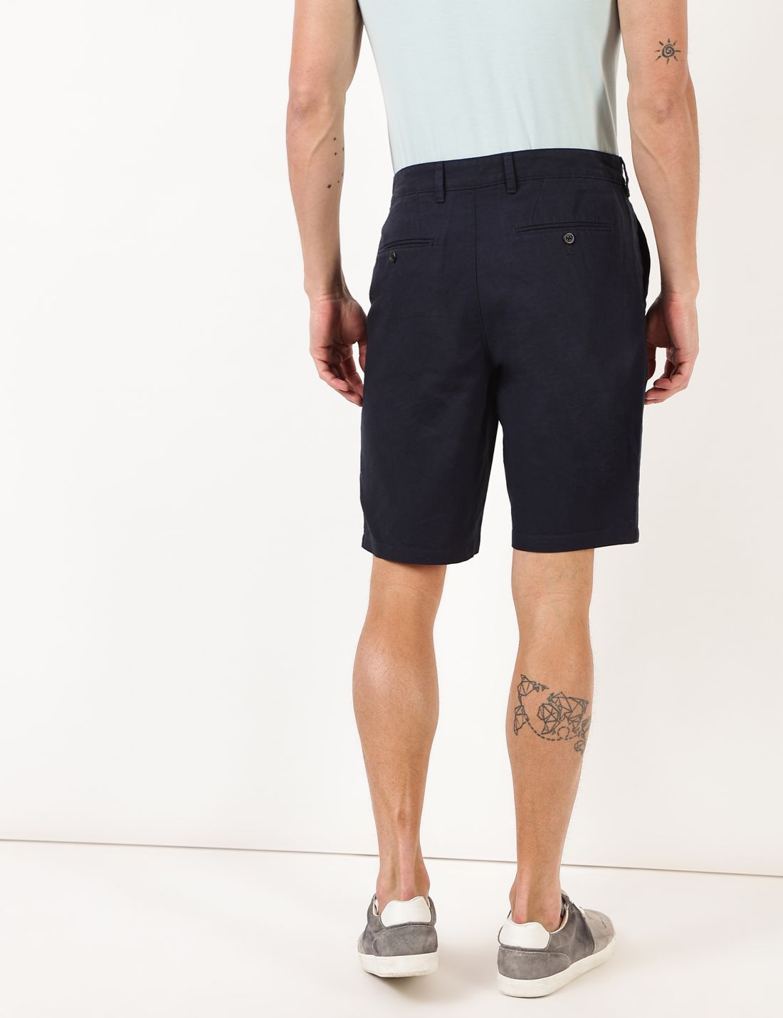 Regular Fit Keten Şort