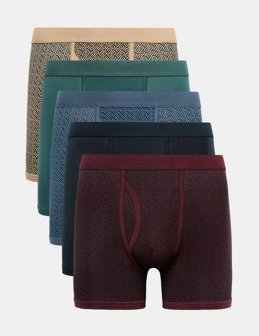 5'li Geometrik Desenli Trunk Seti