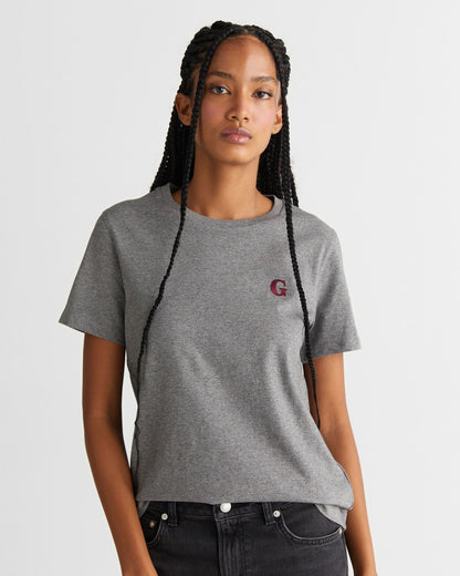 Gant Kadın Gri Regular Fit Bisiklet Yaka T-shirt