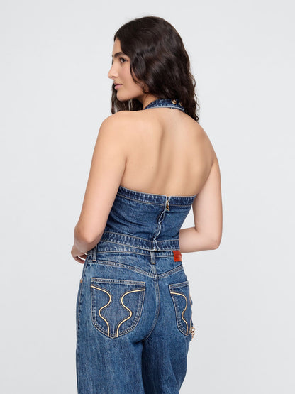 Mavi Gap × Cult Gaia Denim Crop Büstiyer