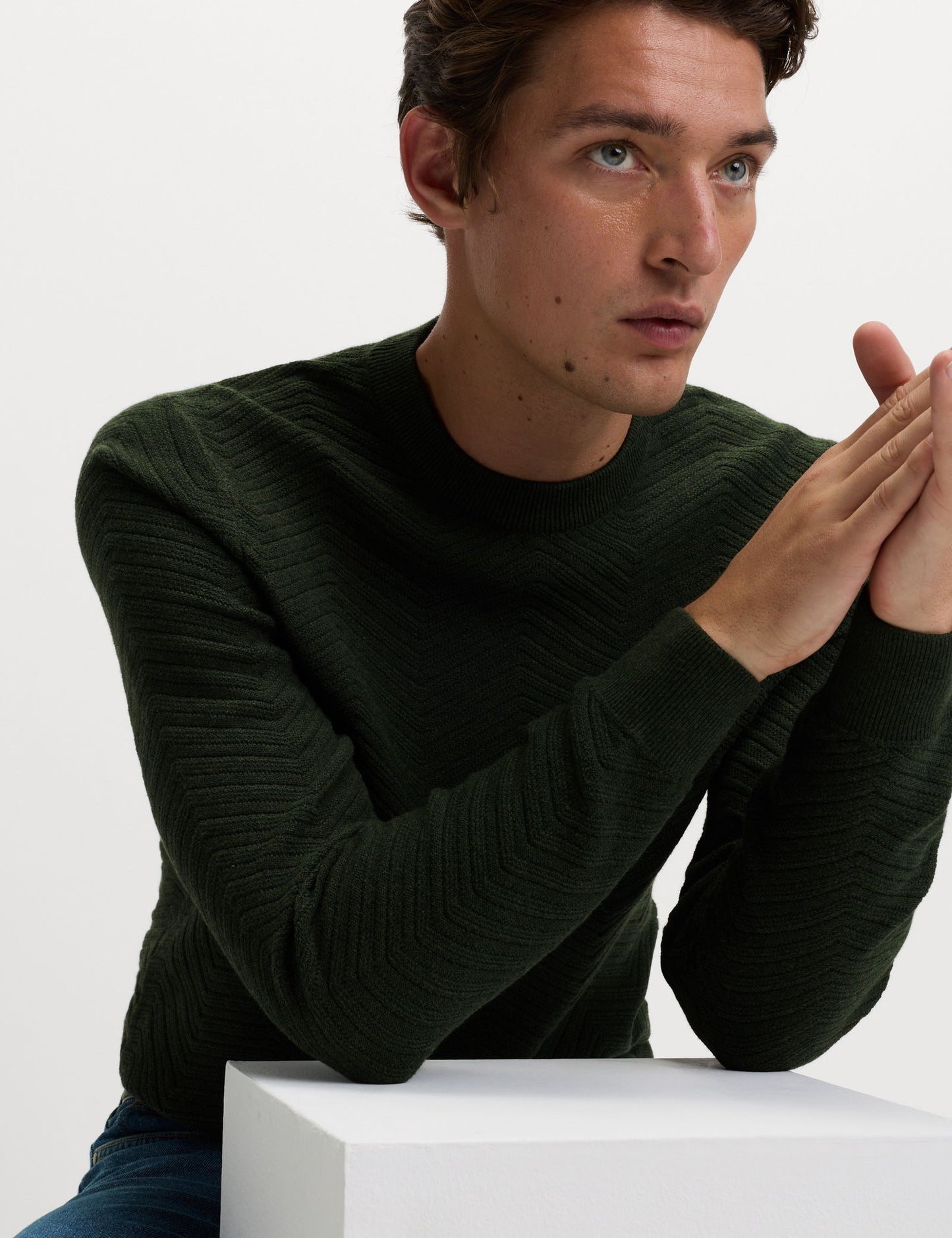 Pamuk Karışımlı Yuvarlak Yaka Kazak