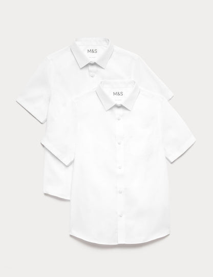 2’li Paket Erkek Çocuk Non-iron Okul Gömleği (2–18 Yaş)