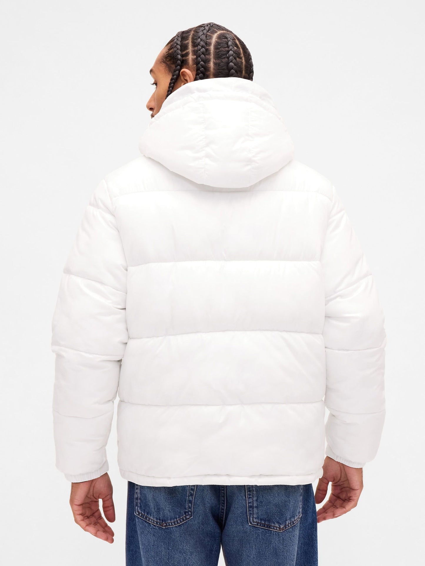 Beyaz Geri Dönüştürülmüş Heavyweight Şişme Puffer Şişme Mont