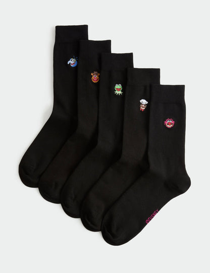 5'li Paket Muppets Pamuk Karışımlı Çorap