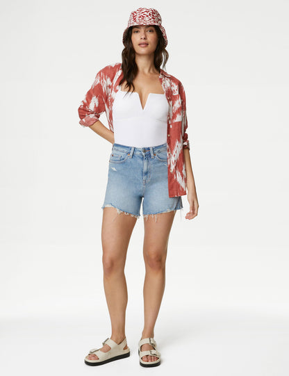 Relaxed Fit Uzun Kollu Keten Gömlek