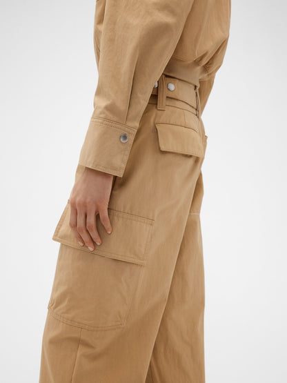 Bej Gap × Victoria Beckham High Rise Kargo Pantolon