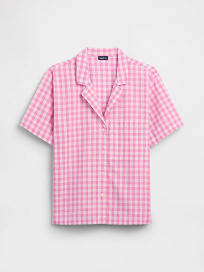 Pembe Poplin Pijama Üstü