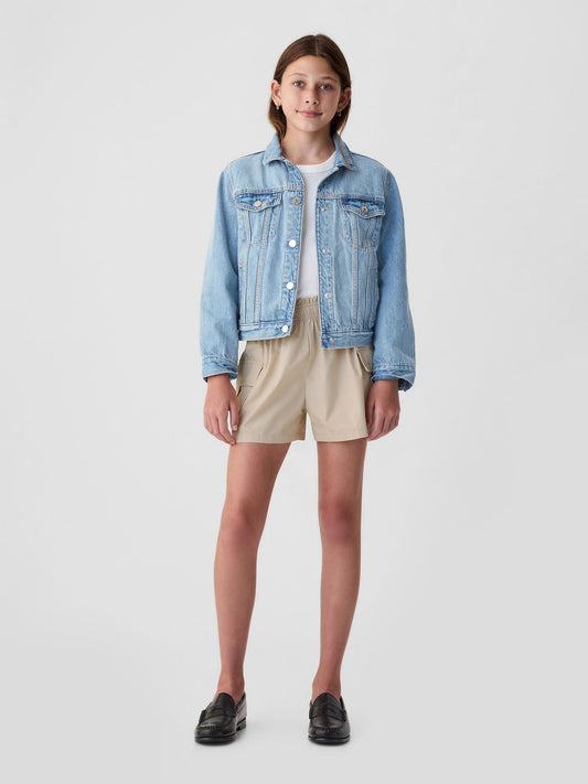 Bej Mid Rise Utility Kargo Şort