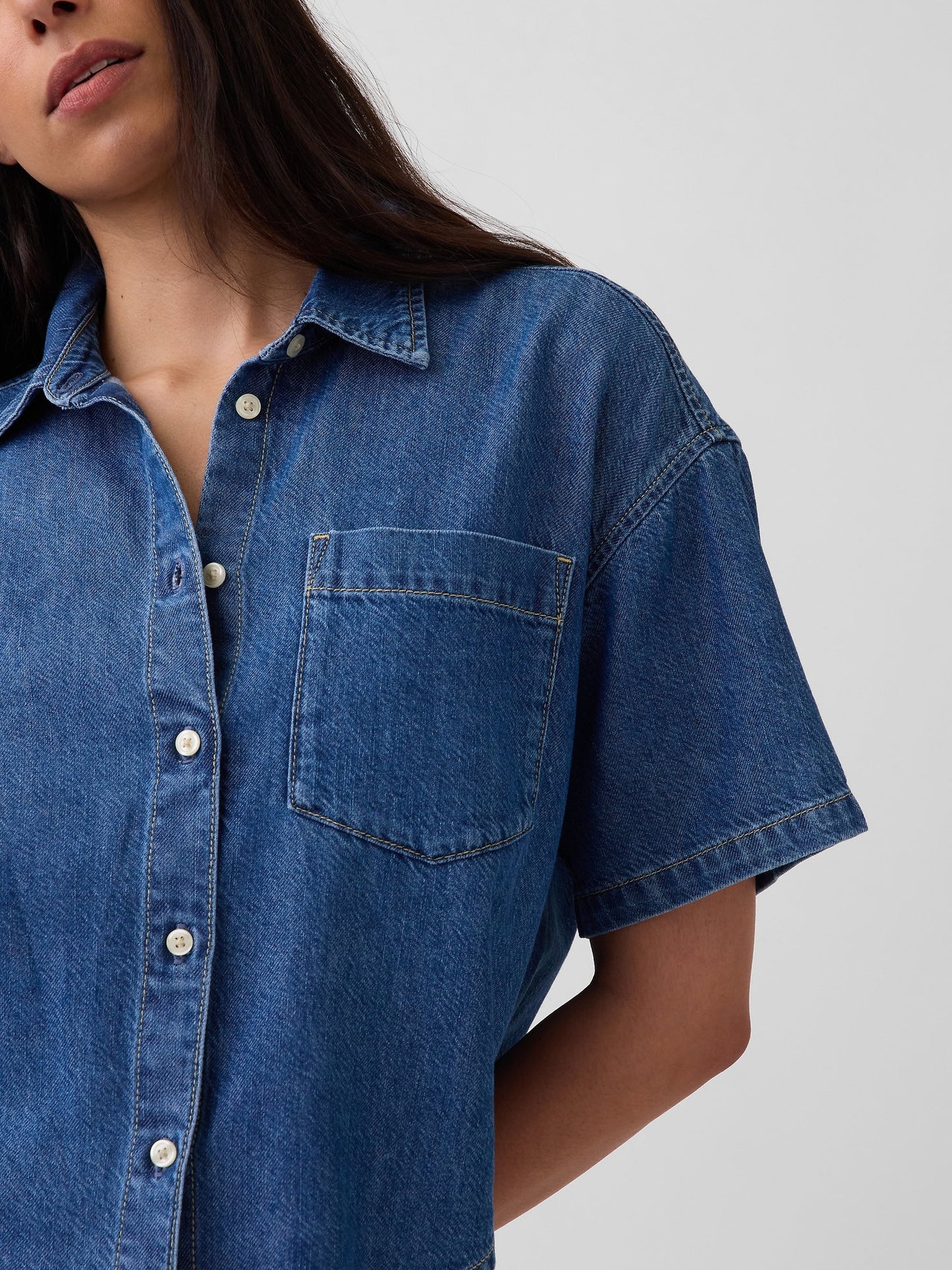Mavi Ultrasoft Denim Oversized Kamp Gömlek