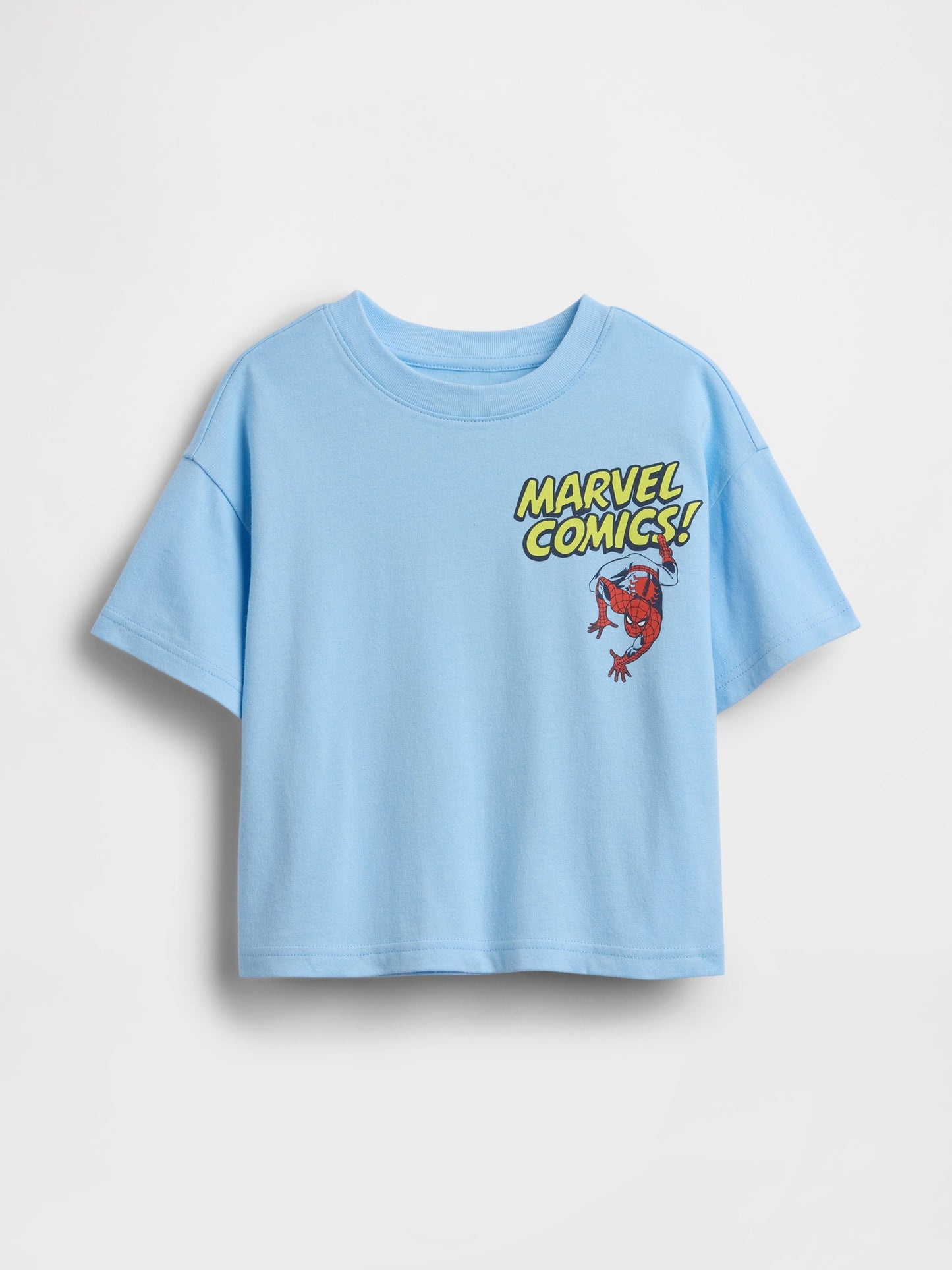 Açık Mavi Marvel Oversized Grafik Baskılı T-shirt