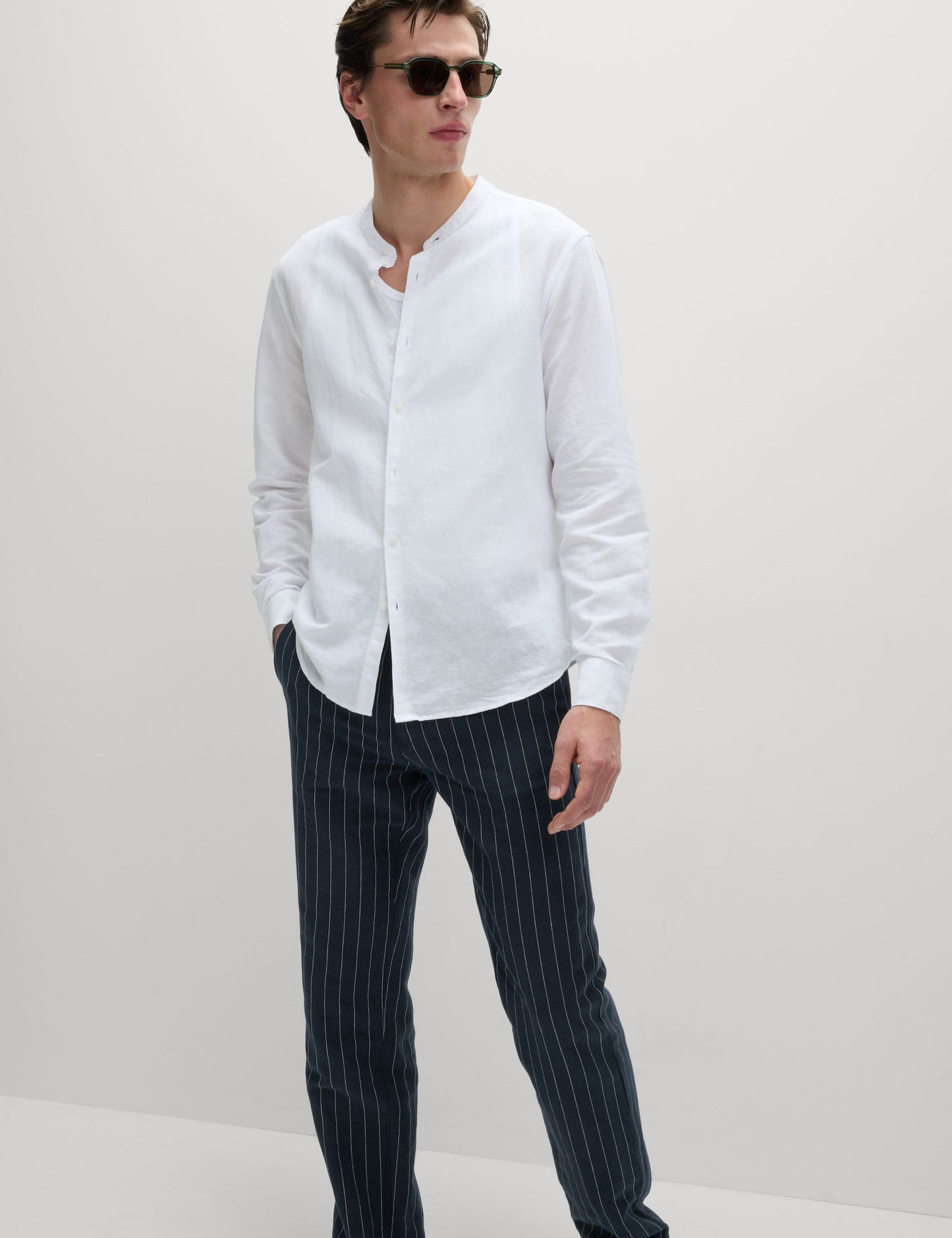 Regular Fit Keten Karışımlı Chino