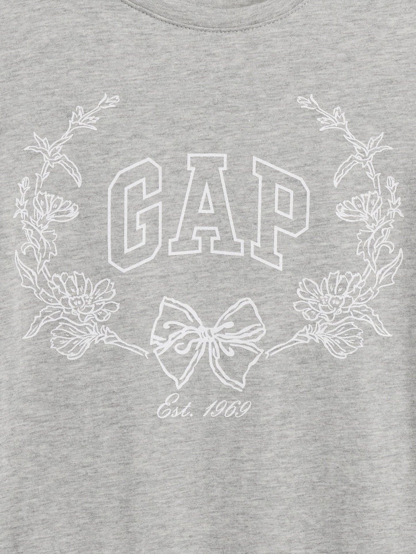 Açık Gri Grafik Baskılı T-shirt
