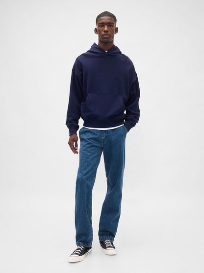 Koyu Mavi Relaxed Straight Pantolon Jean