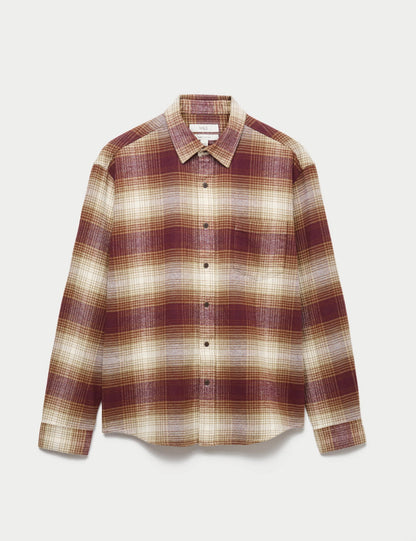 Pure Cotton Kareli Flanel Gömlek