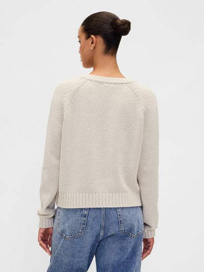 Krem Cotton-blend Raglan Crewneck Kazak
